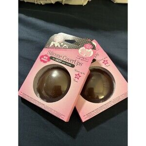 2 Hollywood Fashion Secrets Silicone Nipple CoverUps 2 Pair DEEP DARK Skin Tone